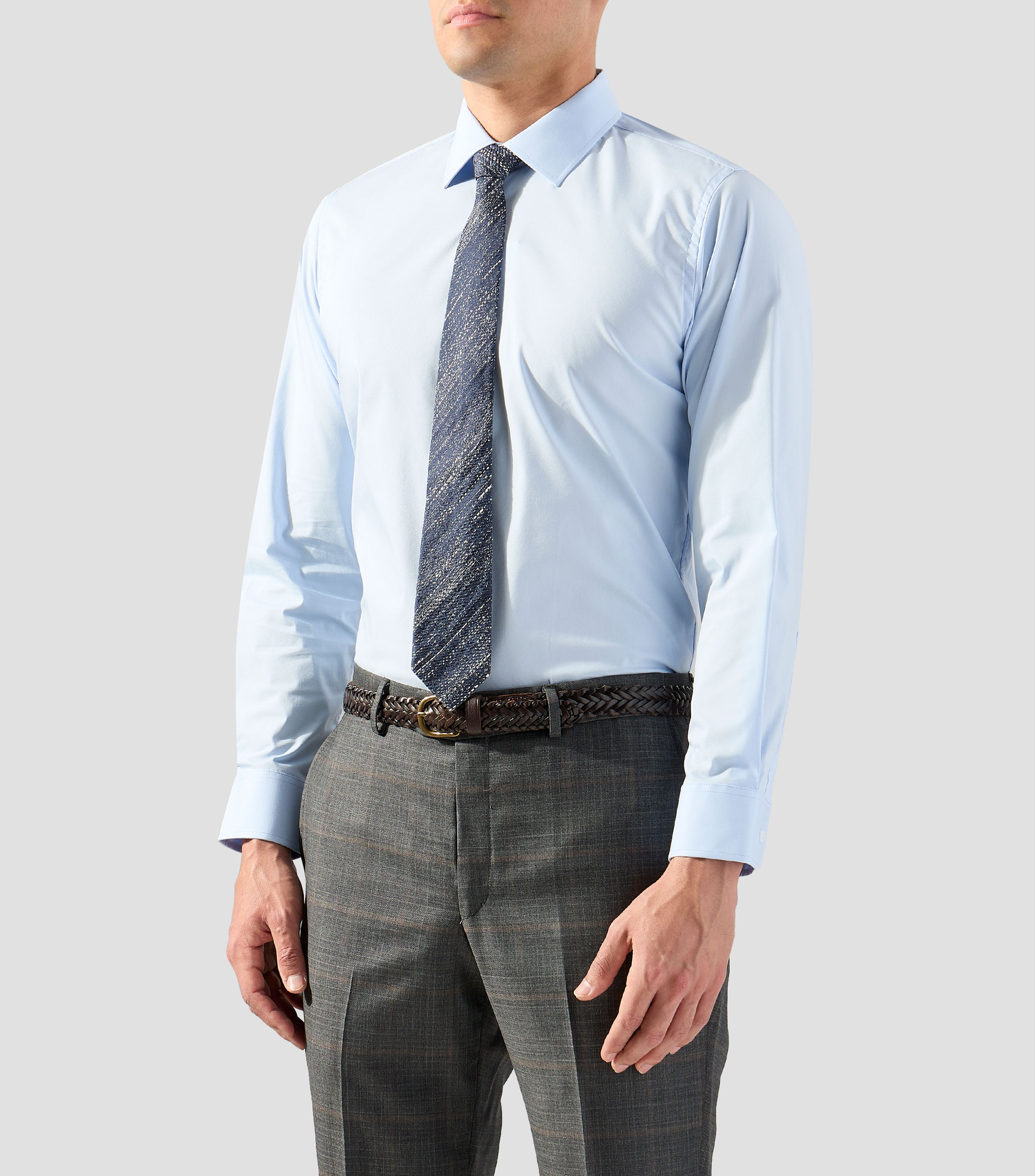 Camisa de vestir lisa manga larga Hombre